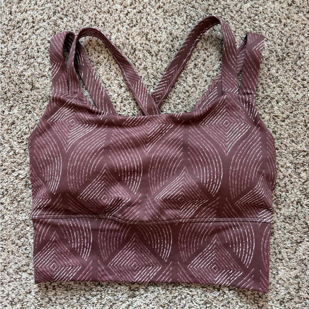 Senita Athletics Geometric Brown Sports Bra